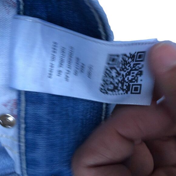 TRUE Religion Jeans Size 34 STRAIGHT White Stitch Blue - Picture 3 of 10